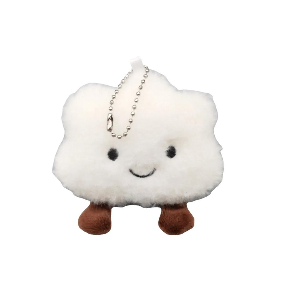 3Pcs/Set Lovely Plush White Cloud Keychain Pendant Toys Bag Decoration