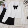 Early Autumn Women's Long-Sleeve White Japanese JK College Style Accordion Pleat Shirt