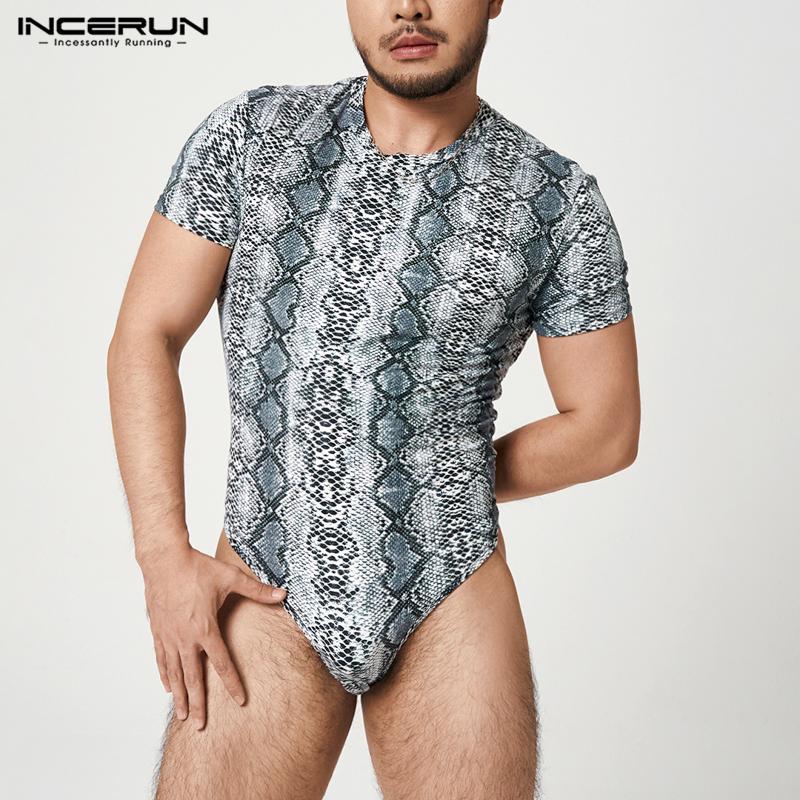 

INCERUN Летний мужской короткий комбинезон с цветочным принтом и короткими рукавами, тонкий