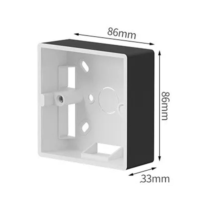 

86 Тип монтажной коробки Практичная внешняя монтажная коробка Стандартная настенная розетка для выключателя 86 мм*86 мм Глубина коробки 35 мм чёрный