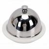 Ceramic Butter Dish with Stainless Steel Lid Cheese Butter Crock Container Dessert Bowl for Home Kitchen Counter