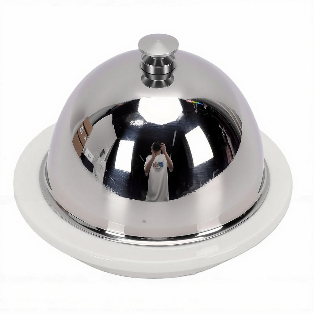 Ceramic Butter Dish with Stainless Steel Lid Cheese Butter Crock Container Dessert Bowl for Home Kitchen Counter
