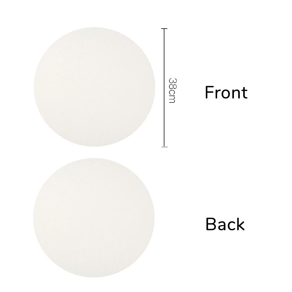 

Nordic Premium Double-Sided Round PVC Leather Placemat and Coaster Set Waterproof Bowl Mats European Dining Table Decor Diameter 38cm 1pc