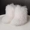 YK women's imitation fox fur snow boots imitation fur plush flat winter boots fashion cotton boots