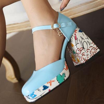 Mode Elegante Damen High Heels Schuhe Sommer Frühling Blumen Pumps Plateau Blau Rot Schwarz Absatz Party Hochzeitsschuhe Damen Große Größe