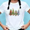 Vibrant Multi‑Color Christmas Trees Festive Xmas Art Print Women T‑Shirt