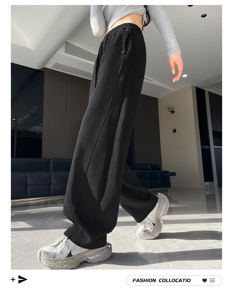 Dívčí šedé slim-fit tepláky s rovnými nohavicemi pro jaro a podzim