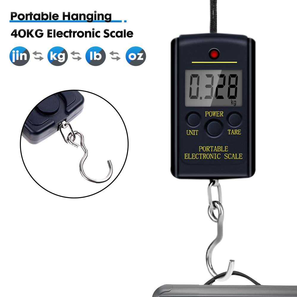 40kg/ 10g Pocket Electronic Digital Scale Balance Steelyard Hook Luggage Hanging Pocket Scale