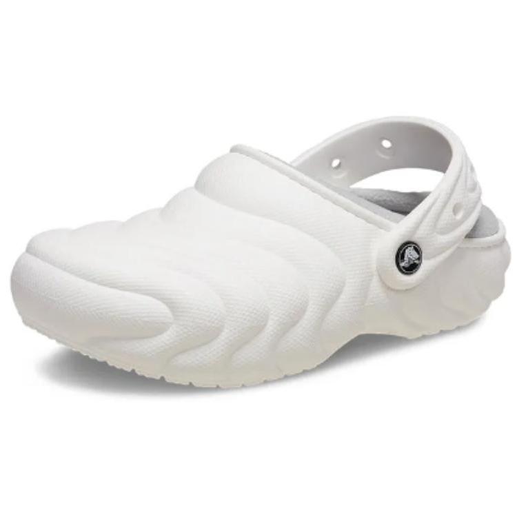 Crocs Simple Lightweight Temperament Plush Hole Shoes Unisex White