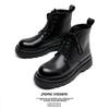 Spring Big Head Business Casual Leather Shoes Lace-up Soft Sole Versatile Men's Dress Black Men's Leather Shoes Non-slip 5155-R