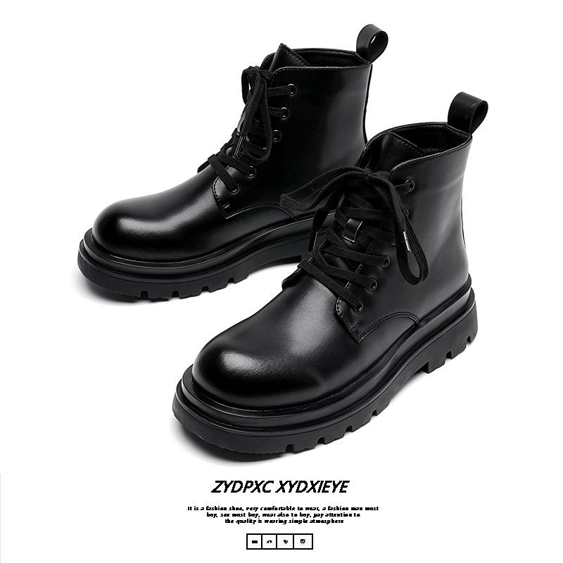 Spring big head business casual leather shoes lace-up soft sole versatile men's dress black men's leather shoes non-slip 5155-R