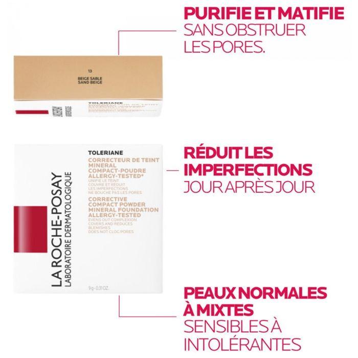 Fond de ten - La Roche Posay - Tolériane Teint Mineral Nr. 13 - Bej Nisipiu - 9,5g - Piele sensibilă