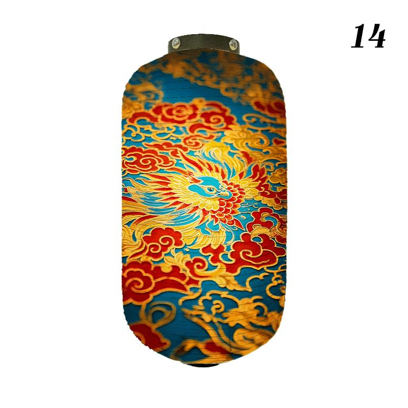 Oriental Style Festival Cloth Lanterns Antique Phoenix Printed Lantern Sushi Cuisine Advertising Sign Party Decoration Ornaments