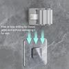 Mop Storage Storage Rack Bathroom Suction Hanging Pipe Traceless Mop Clip Broom Hanger Wall-Mounted Waterproof Mop Rack
