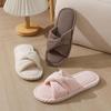 Corduroy Cross Cotton Slippers: Warm Indoor Footwear for Women (Winter, Spring, Autumn)