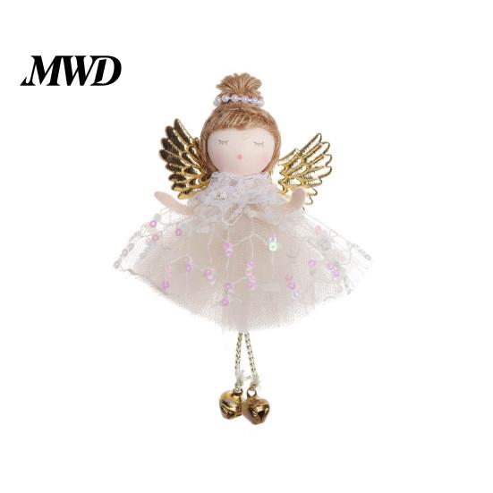 Soft Texture Gift Box Tags Christmas Angel Ornaments, Cute Plush Doll Pendant with Lightweight Fabric Charms Bell for Tree, Holiday Home Party