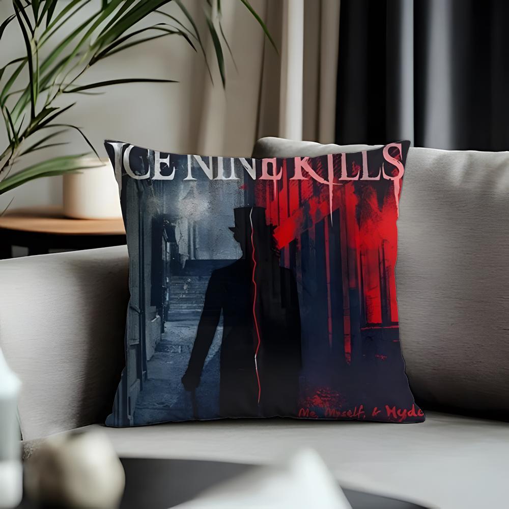 Hot IIce Nine Killsing Cushion Cover Antidustmite Pillowcase Invisible Zipper Silky Short Plush Sofa Cushion Cover