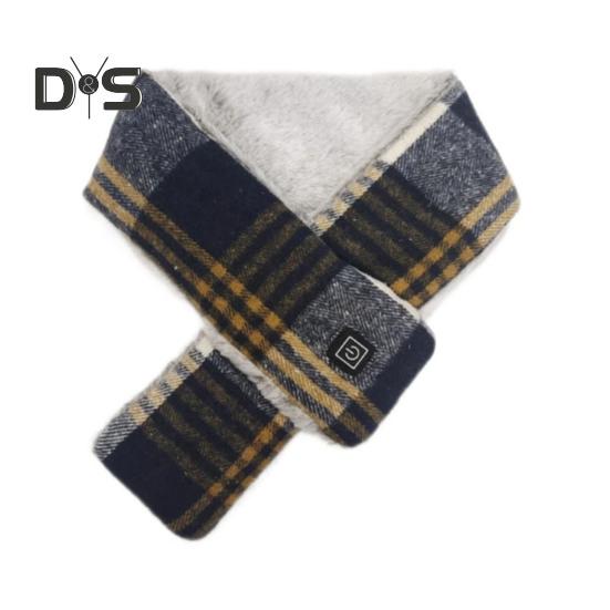 

Зимний шарф с подогревом для мужчин и женщин, перезаряжаемый, 3 режима нагрева, водонепроницаемый, с подогревом для шеи, шарф с клетчатым принтом темно-синий