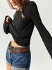 Elegant Bell Sleeve Knitwear Long Sleeve T-shirt