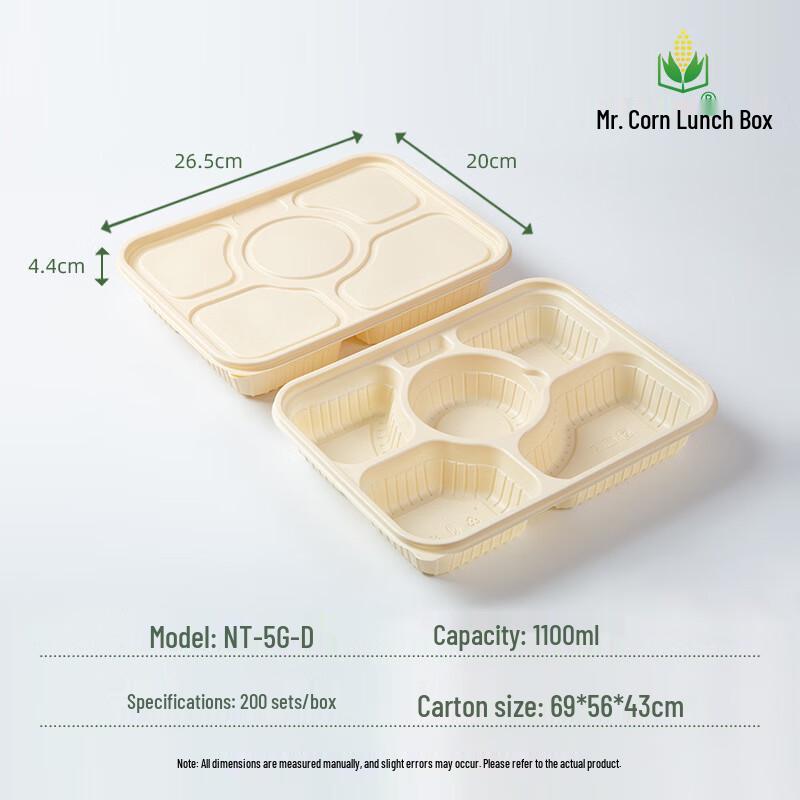 Mr. Corn Biodegradable Multi-Compartment Meal Boxes