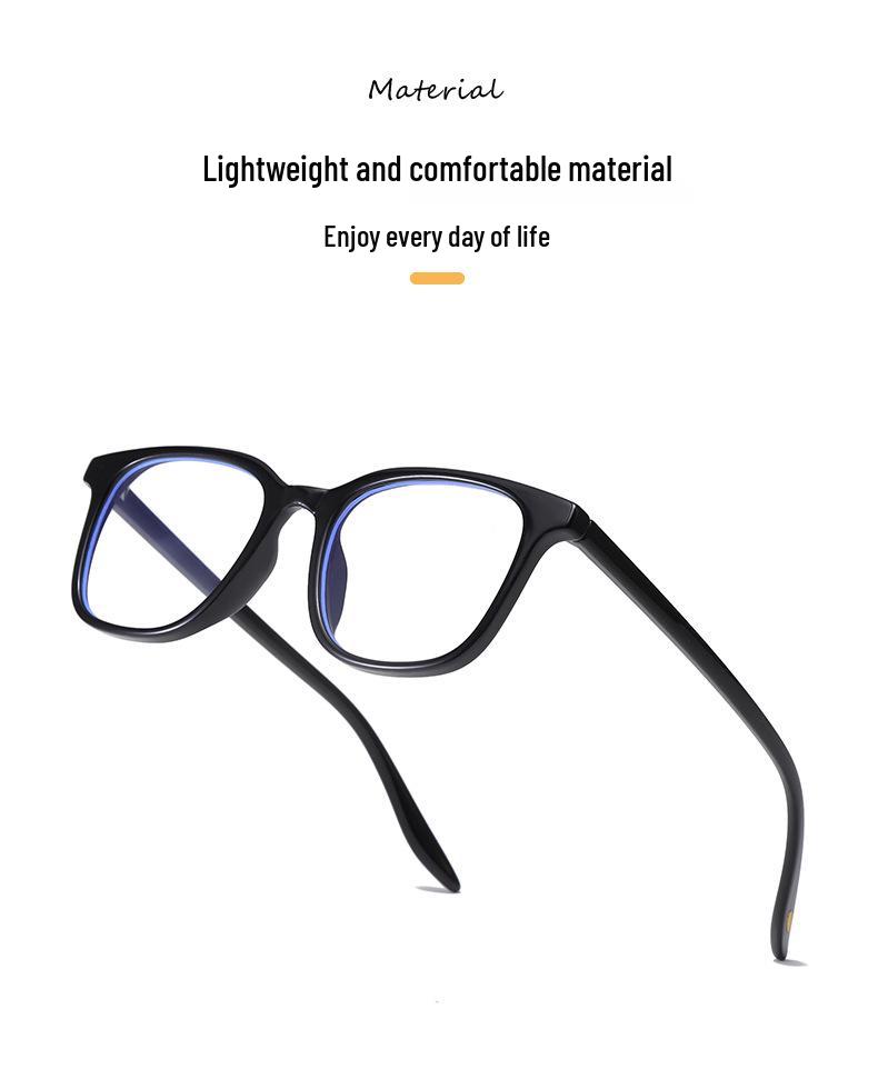 Unisex Ultralight Square Anti-Blue Light Glasses Frame, Non-Prescription with Myopia Lens Option