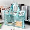 PVC Clear Blue Tote Bag: Transparent Storage Bag for Office Supplies & Daily Essentials