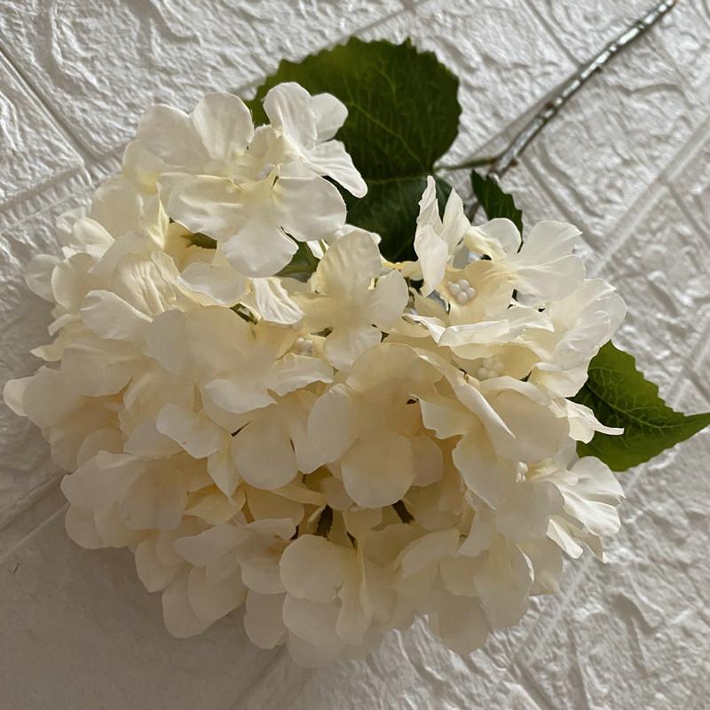Artificial Silk Hydrangea Flower Lifelike Single Stem For Wedding Home Decor