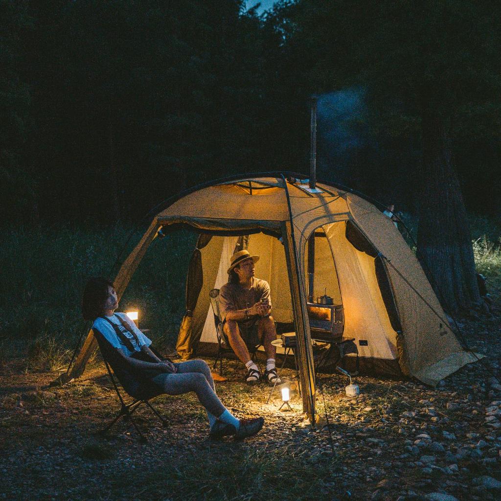 Naturehike Offizielles Shop Kuppelzelt Zwei Räume Freistehender doppellagiger Rock mit Kaminfenster Einfach aufzubauen Höhe UV-Schutz Wasserdicht und
