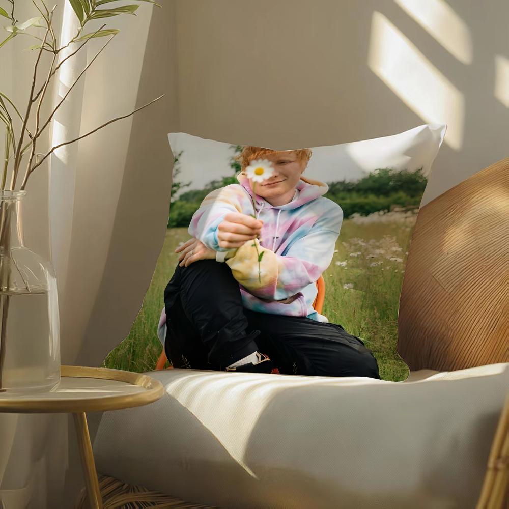 Electronic Music Pop Singer E-Ed Sheeran Pattern Printed Pillowcase For Living Room Sofa Cushion Cover & Bedroom Decor