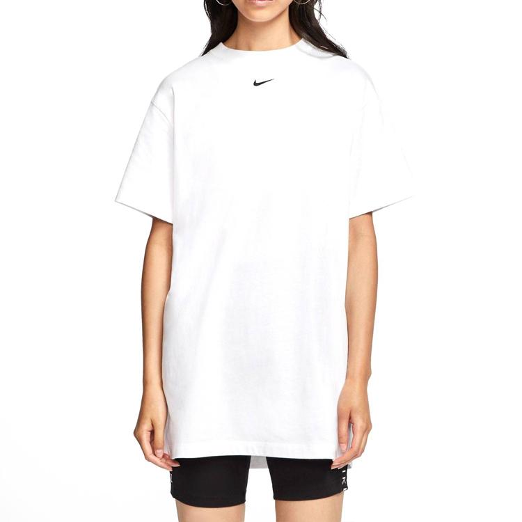 Nike Abito Casual a Maniche Lunghe con Stampa Logo e Scollo Rotondo da Donna Abiti Bianco CJ2242-100