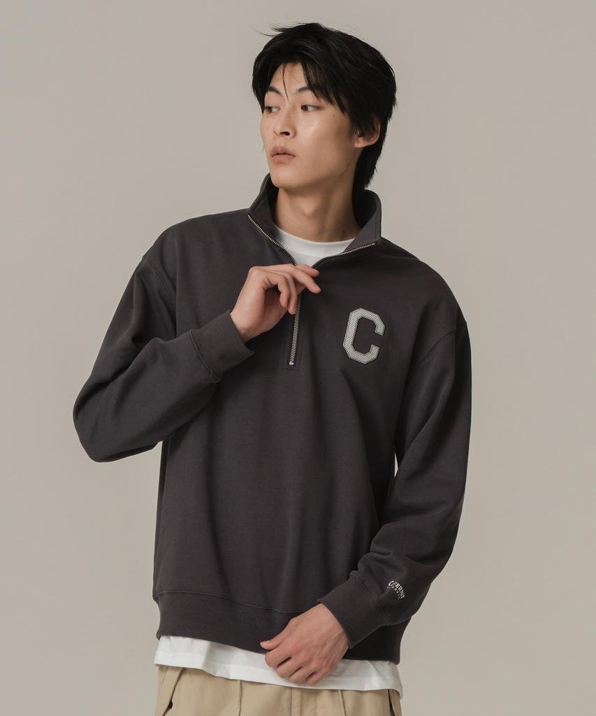 COVERNAT C Logo Half Zip Sweatshirt Charcoal