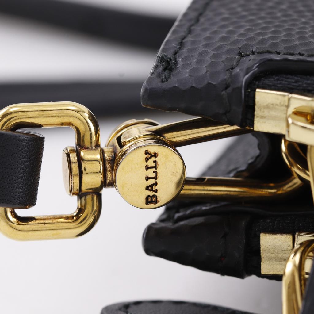 Bally Shoulder Bag Black Leather Women Used