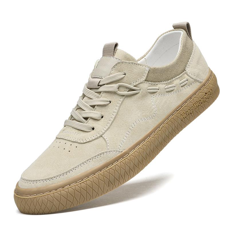

Men s shoes autumn retro men s casual shoes Korean version trend breathable British sports shoes board shoes men 45 песочный