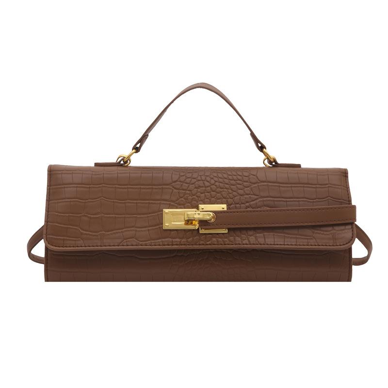 Niche high-value fashionable bag method stick bag horizontal handbag 2 autumn new simple shoulder messenger bag хаки