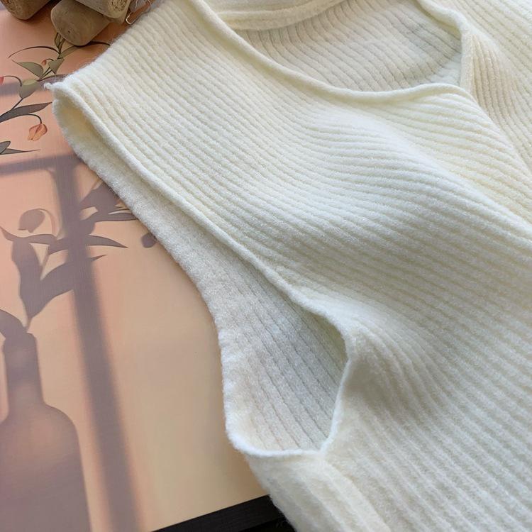 Autumn 2025 Korean Style V-Neck Loose Fit Sleeveless Cardigan Vest