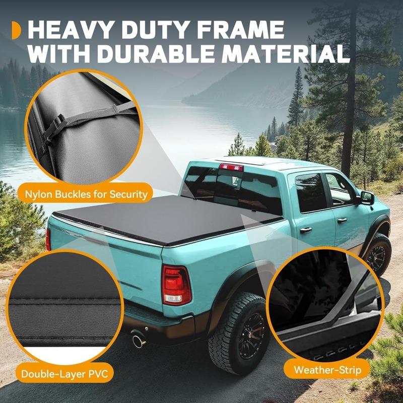 Soft Tri-Fold Tonneau Cover for 2019-2025 Chevy Silverado/GMC Sierra 1500 5.8 Ft Bed