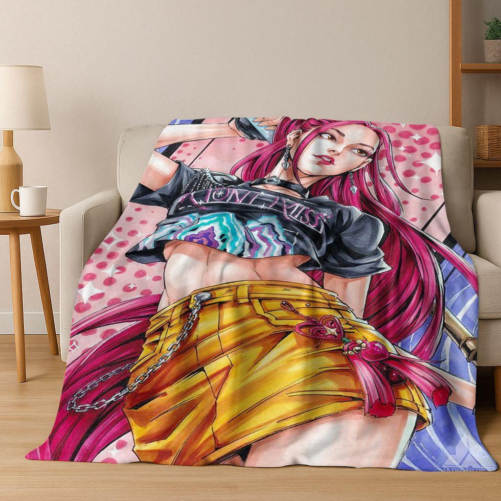 26 Stil Neue KPOP Dämonenjäger Rumi Mira Zoey Cartoon Flanell Decke, Gemütliche Weiche Überwurfdecke für Zuhause Schlafzimmer Bett Sofa Abdeckung