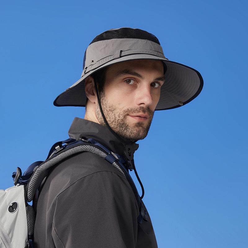 Chapéu de sol ao ar livre de secagem rápida à prova d'água Chapéu de montanhismo anti-ultravioleta masculino Chapéu de pescador com protetor solar feminino