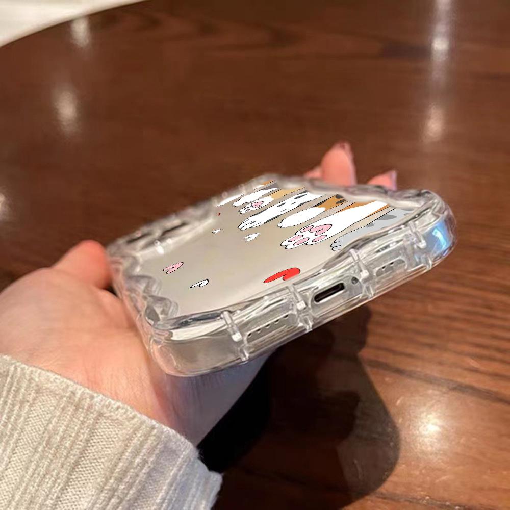 LZ9 мультяшный кот милый художественный дизайн прозрачные мягкие волнистые чехлы — фото 11