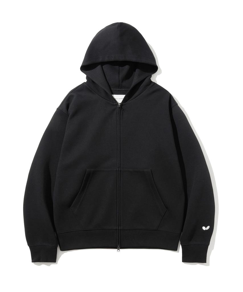 Butterfly Sportswear Original Embroidered Logo 2-Way Zip-Up Hoodie Black