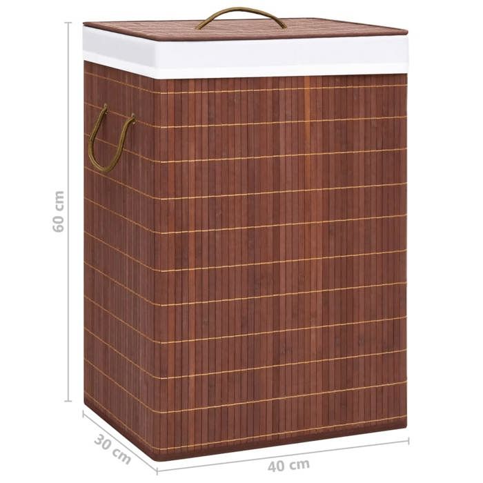 VidaXL Panier à linge avec 2 sections bambou marron 72 L 320747