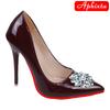 Fashion Aphixta 12cm Super High Stiletto Heels Women Pumps Luxury Big Transparent Diamonds Buckle Official Party Shoes Big Size 35-50