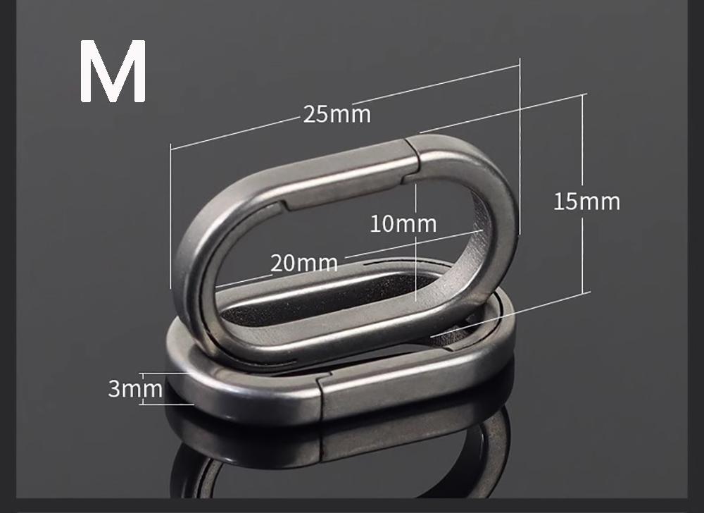 3 Size Titanium Alloy Quickdraw Keychain Men Women Titanium for Car Key Rings Holder Lightweight EDC Carabiner Accessories Black