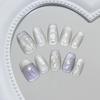 Three-dimensional cat's eye ripple French dream purple night star and moon temperament white, wind removable manicure tablets 30 pieces