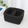 3pc/set Handmade Woven Storage Basket Household Bedroom Living Room Sundries Box Cosmetics Jewelry Organizer Office Storage Box