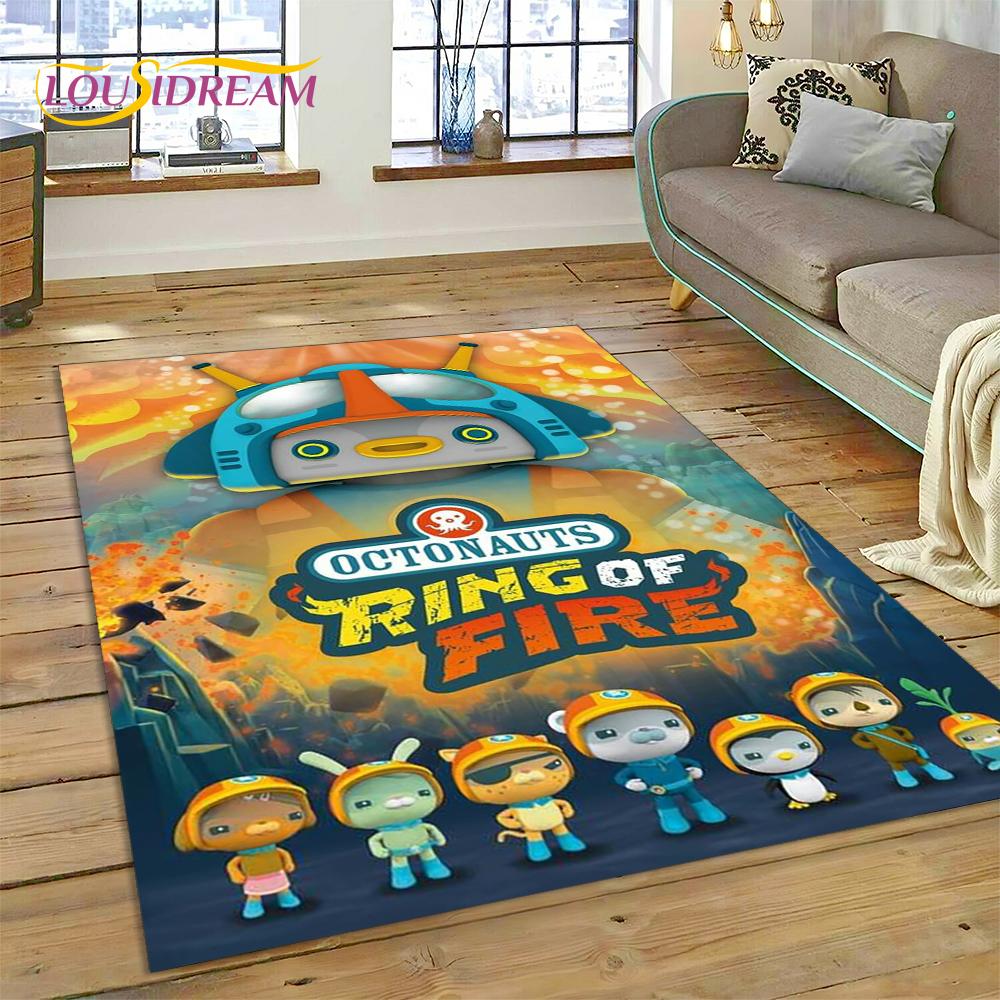 3D kreslený koberec The Octonauts Barnacles, Koberec do obývacího pokoje, ložnice, k pohovce, rohožka, Dekorace, Dětská protiskluzová podlahová rohož