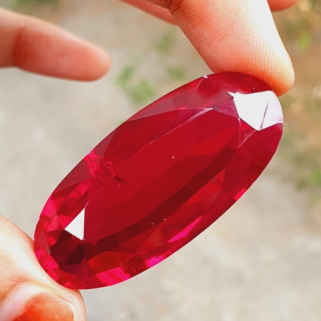 90.00 Cts Natural Mozambique Red Ruby Oval Cut Certified Gemstone