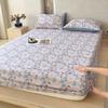 New printed single-piece fitted sheet three-piece set, washable mattress protective cover, all-inclusive mattress and pillowcase