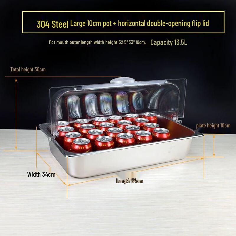 Transparent Acrylic Food Cover with 304 Stainless Steel Tray