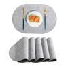 2PCS  Light Luxury Floral Leather Placemat Elliptical Waterproof Oil Resistant Western Style Table Mat for Hotel Restaurant Home